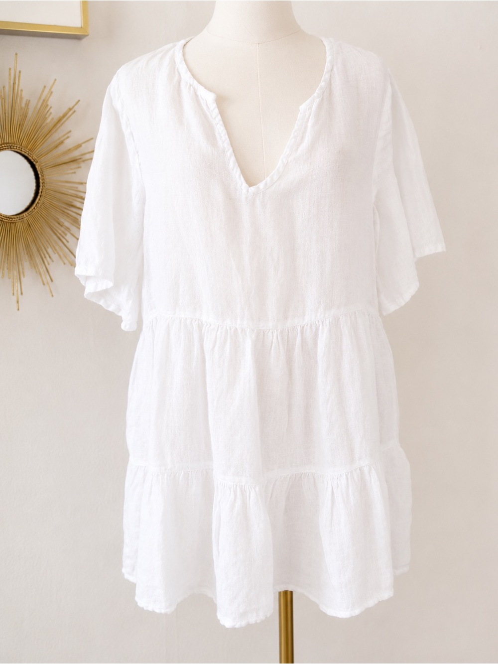 Joie White 100% Linen Swim Cover Up Dress Medium Resortwear